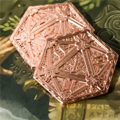 Copper D20 Metal Coins
