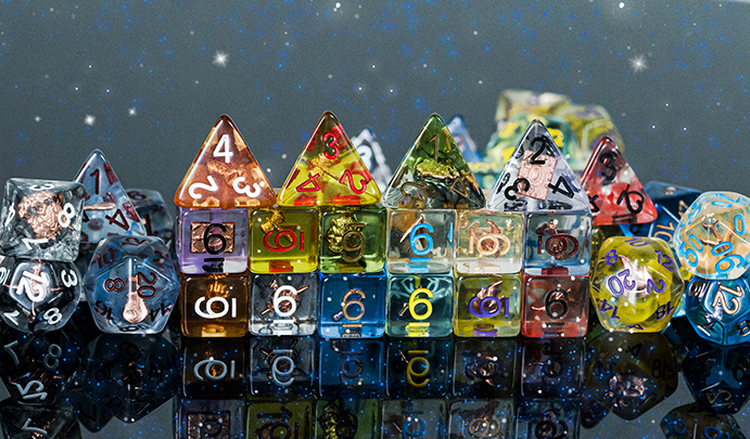 Udixidice Galaxy Glitter 7 x poliedrico Dadi Set VIOLA BLU e Ciano D&D RPG 
