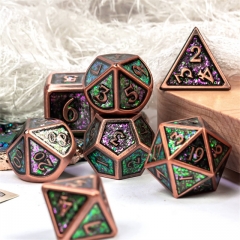 Copper Plated Ancient Photosensitive Powder Metal dice (Purple&Green)