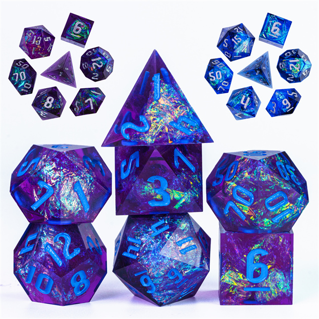 Udixidice Glitter 7 x poliedrico Dadi Set Bianco D&D RPG 
