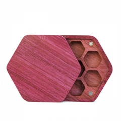 Purple Heart Wood Hexagon Wooden Box