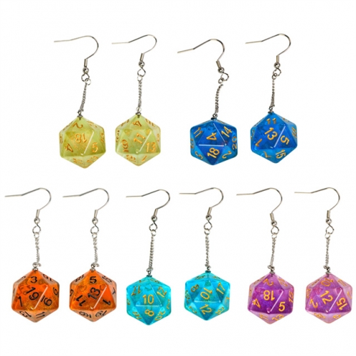 Aurora Earring Pendant Dice (D20) with Paper Box