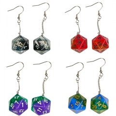Diagonals Earring Pendant Dice (D20) with Paper Box